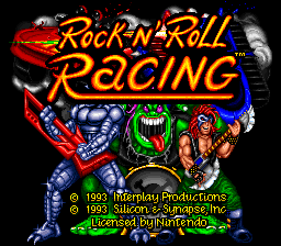 Rock n' Roll Racing (Europe) Title Screen